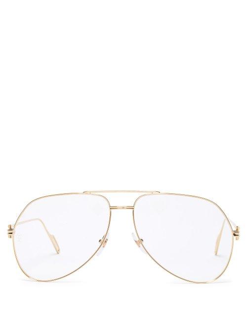 Matchesfashion.com Cartier Eyewear - Premire De Cartier Aviator Glasses - Mens - Gold