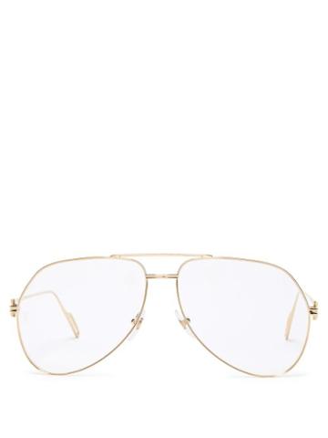 Matchesfashion.com Cartier Eyewear - Premire De Cartier Aviator Glasses - Mens - Gold