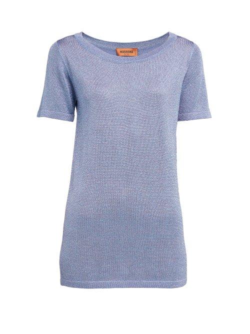 Matchesfashion.com Missoni - Lurex Knit Short Sleeved Top - Womens - Pink