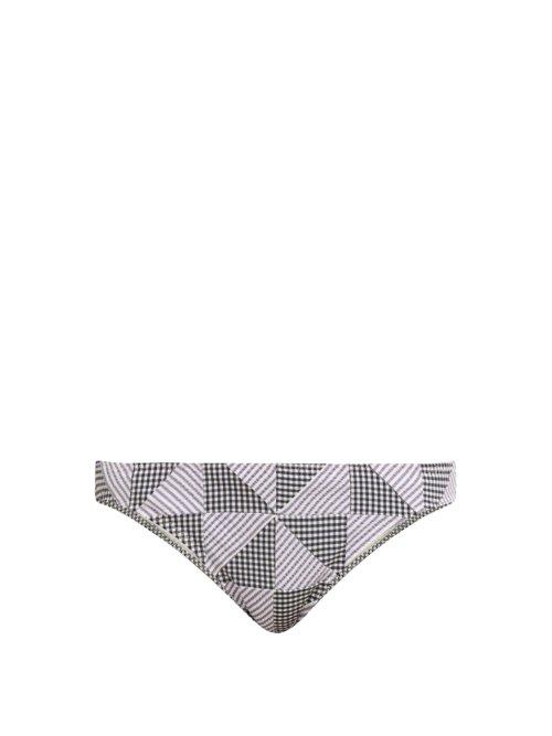 Matchesfashion.com Belize - Ronnie Patchwork Bikini Briefs - Womens - Blue Multi