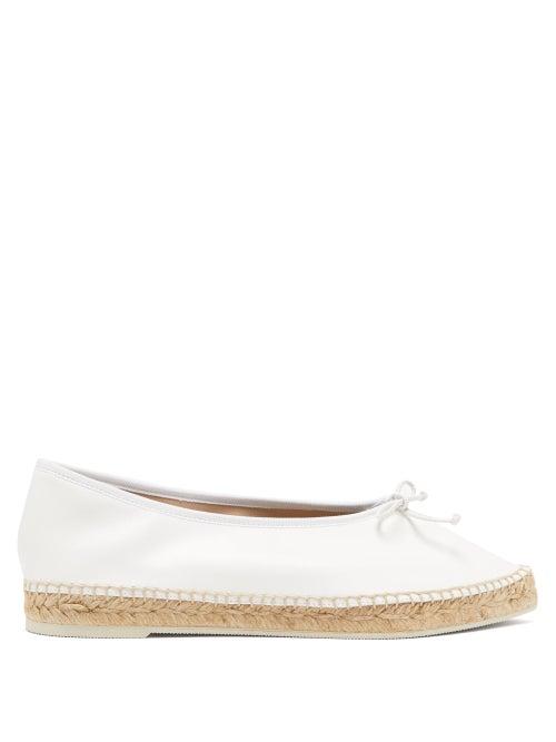 Matchesfashion.com Hereu - Manela Leather Espadrille Flats - Womens - White