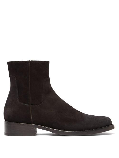 Matchesfashion.com Raf Simons - Suede Chelsea Boots - Mens - Black