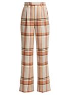 Matchesfashion.com Acne Studios - Checked Cool Blend Trousers - Womens - Cream Multi