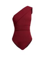 Matchesfashion.com Haight - Maria One Shoulder Swimsuit - Womens - Burgundy