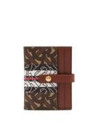 Matchesfashion.com Burberry - Sage Tb Print Leather & Coated Canvas Cardholder - Womens - Brown Multi