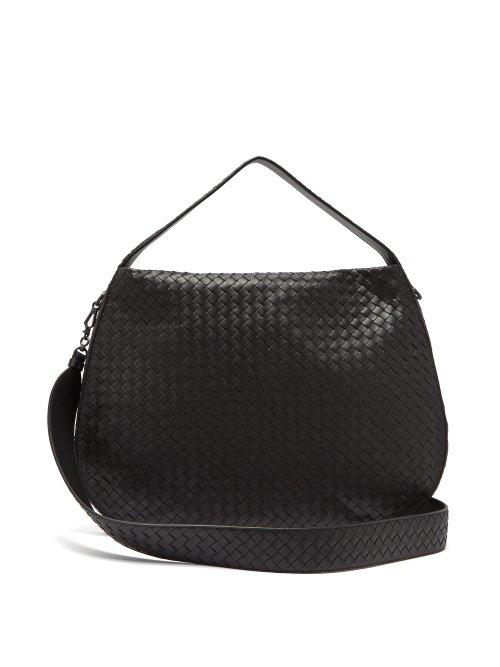 Matchesfashion.com Bottega Veneta - City Veneta Intrecciato Leather Bag - Womens - Black