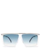 Matchesfashion.com Givenchy - Metallic Topbar Square Acetate Sunglasses - Womens - Clear