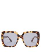 Matchesfashion.com Gucci - Oversized Square Frame Sunglasses - Womens - Tortoiseshell