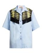 Matchesfashion.com No. 21 - Embellished Cotton Bowling Shirt - Womens - Light Blue