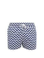 Matchesfashion.com Frescobol Carioca - Sidewalk Wave-print Swim Shorts - Mens - Navy