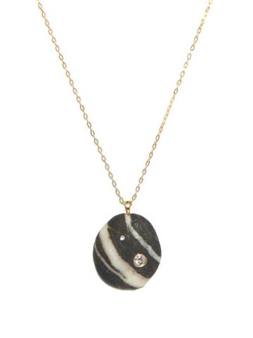 Matchesfashion.com Cvc Stones - Chai Diamond & 18kt Gold Necklace - Womens - Black White