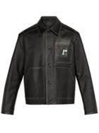 Prada Logo-patch Leather Jacket
