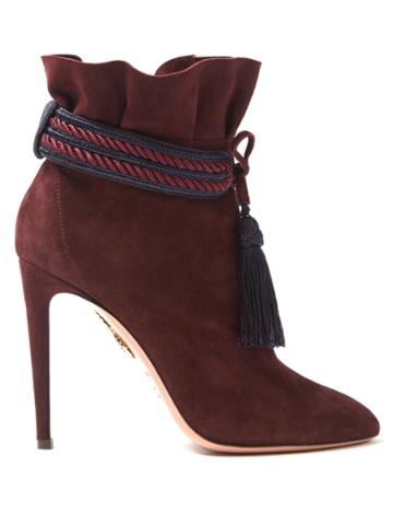 Aquazzura Shanty Suede Tassel Ankle Boots