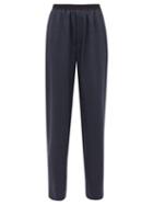Matchesfashion.com Balenciaga - Prince Of Wales-check Elasticated Wool Trousers - Womens - Navy