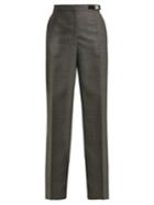 Prada High-waisted Damier Wool Trousers