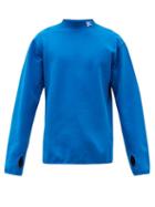 Matchesfashion.com District Vision - Hiei Logo-embroidered Cotton-jersey Sweatshirt - Mens - Navy