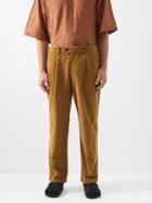 Itoh - Pleated Cotton-corduroy Trousers - Mens - Brown