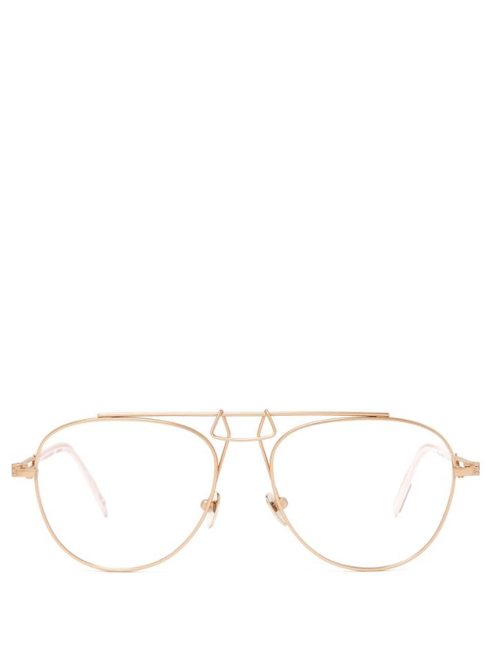 Calvin Klein 205w39nyc Aviator-frame Titanium Glasses