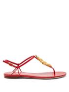 Matchesfashion.com Valentino Garavani - Maison Snake Leather Sandals - Womens - Red
