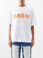 Marni - Logo-print Cotton-jersey T-shirt - Womens - White