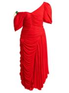 Matchesfashion.com Preen By Thornton Bregazzi - Kesia Asymmetric Georgette Dress - Womens - Red