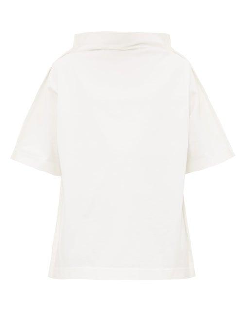 Matchesfashion.com Maison Margiela - Funnel Neck Cotton T Shirt - Mens - White