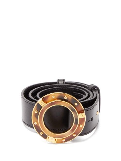 Matchesfashion.com Burberry - Porthole Buckle Leather Belt - Womens - Black