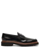 Matchesfashion.com Tod's - Logo Debossed Leather Penny Loafers - Mens - Black