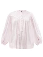 Matchesfashion.com Isabel Marant - Kiledia Cotton-blend Gauze Blouse - Womens - Light Pink