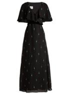 Matchesfashion.com Valentino - Crystal Embellished Silk Crepe De Chine Gown - Womens - Black Multi
