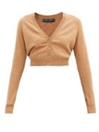 Matchesfashion.com Dolce & Gabbana - V-neck Cropped Cashmere Cardigan - Womens - Beige