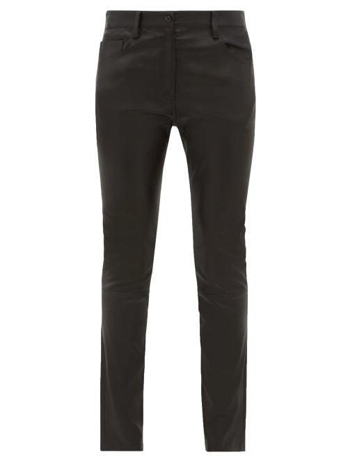 Matchesfashion.com The Row - Landly Stretch Leather Trousers - Womens - Black