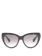 Matchesfashion.com Gucci - Gg-logo Oversized Cat-eye Acetate Sunglasses - Womens - Black