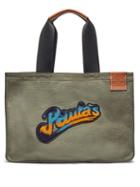 Matchesfashion.com Loewe Paula's Ibiza - Paula-beaded Large Canvas Tote Bag - Womens - Khaki Multi