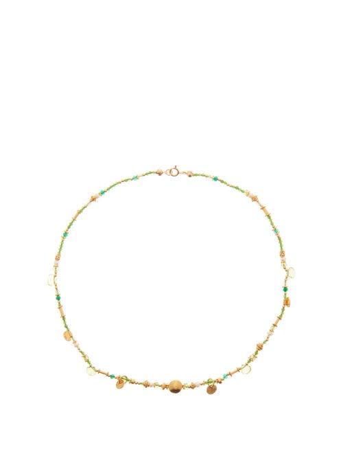 Matchesfashion.com Katerina Makriyianni - Peridot & Gold-plated Sterling-silver Necklace - Womens - Green Multi