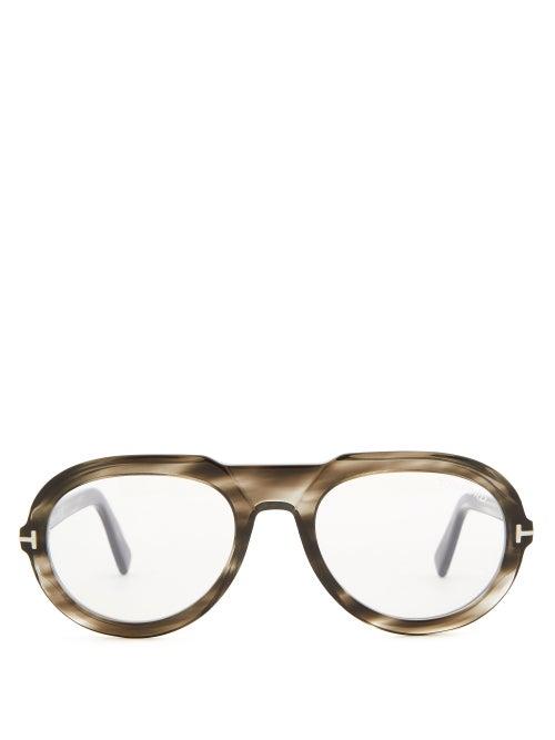 Tom Ford - Aviator Tortoiseshell-acetate Glasses - Mens - Black