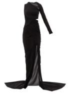 Rick Owens - Cutout Draped Jersey Gown - Womens - Black