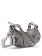 Balenciaga - Le Cagole Xs Croc-effect Leather Shoulder Bag - Womens - Grey