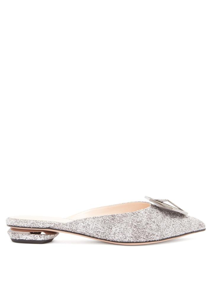 Nicholas Kirkwood Eden Crystal-embellished Boucl Backless Loafers