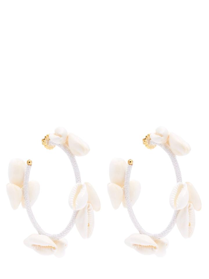 Rebecca De Ravenel Olympia Shell-embellished Hoop Earrings