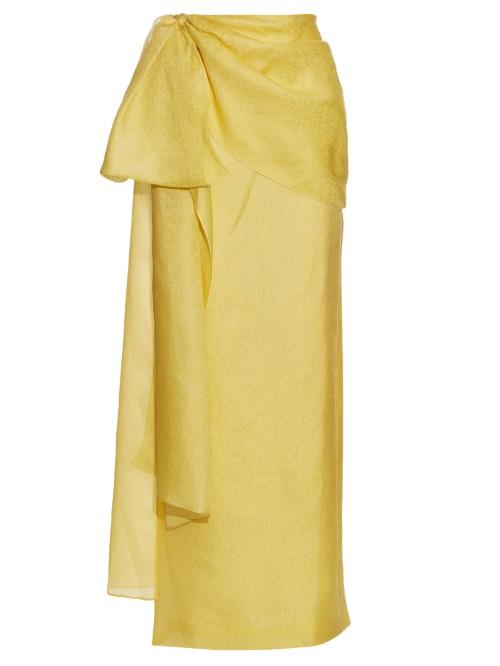 Rosie Assoulin Hustle And Bustle Floral-jacquard Silk-blend Skirt