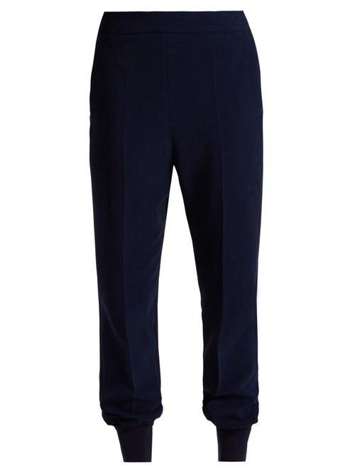 Matchesfashion.com Stella Mccartney - Julia Tapered Cady Trousers - Womens - Blue