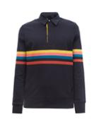Paul Smith - Artist-stripe Knitted Cotton Polo Shirt - Mens - Navy Multi