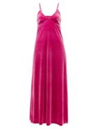 Ladies Rtw Norma Kamali - Velvet Midi Slip Dress - Womens - Pink