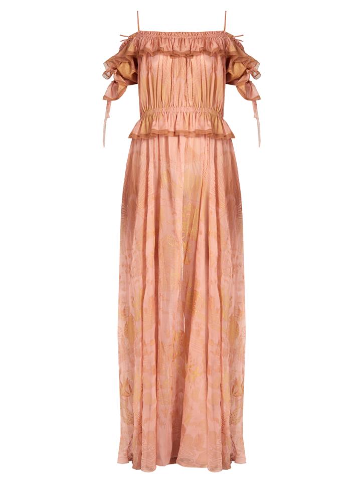 Valentino Shadows Of Delight Off-the-shoulder Silk Gown