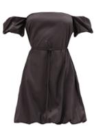 Matchesfashion.com Staud - Ash Belted Off-the-shoulder Puffball Dress - Womens - Black
