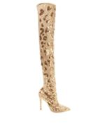 Matchesfashion.com Gianvito Rossi - Sequin Embellished 105 Over The Knee Boots - Womens - Gold