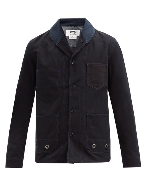 Matchesfashion.com Junya Watanabe - Shawl-collar Cotton-drill Jacket - Mens - Navy