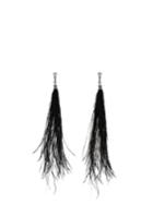 Saint Laurent Long Ostrich-feathered Earrings