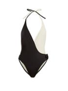Matchesfashion.com Solid & Striped - The Matilde Halterneck Swimsuit - Womens - Black Cream